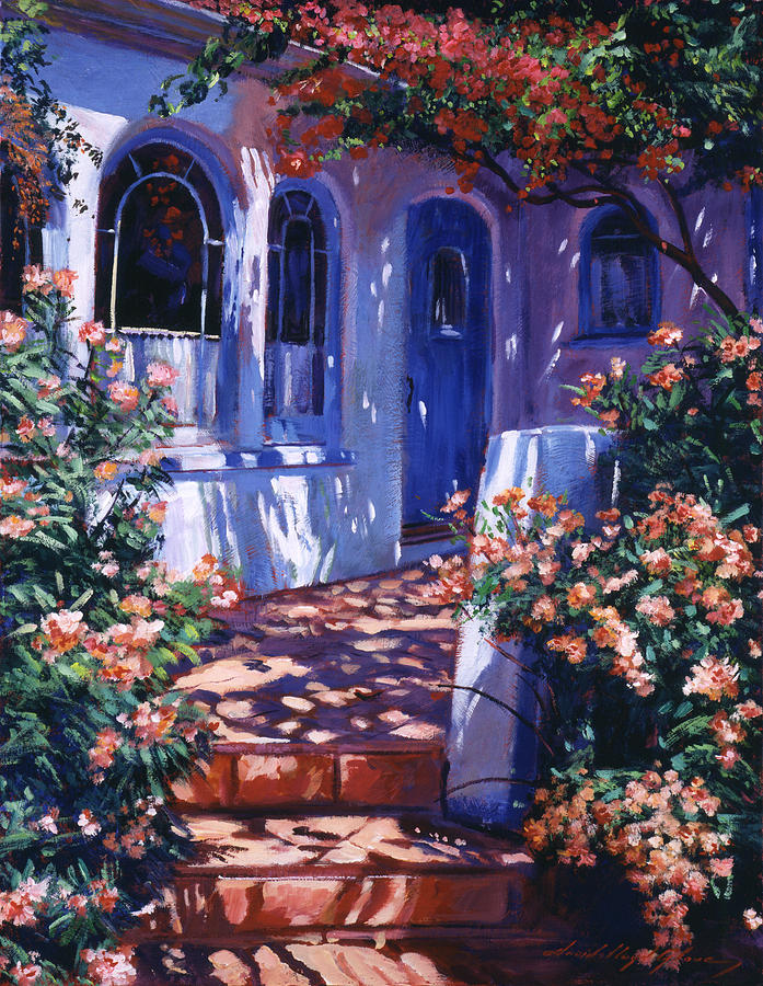 Garden Painting -  Greek Poets Cottage by David Lloyd Glover