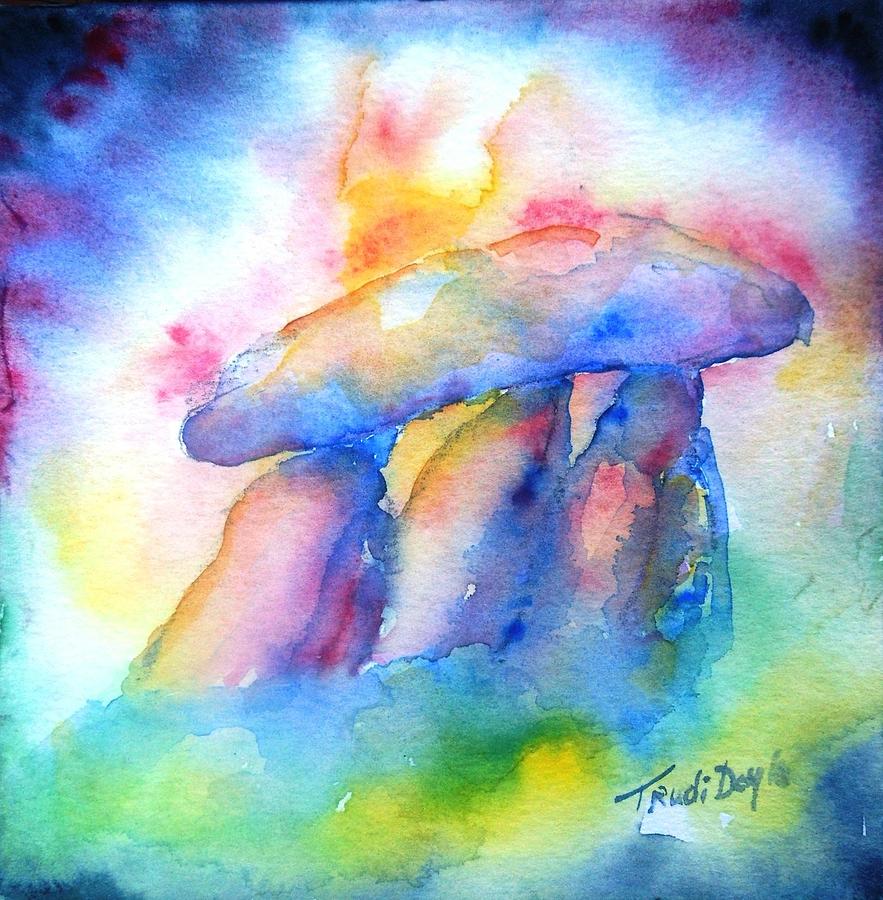  Haroldstown Dolmen, megalithic portal tomb  Painting by Trudi Doyle