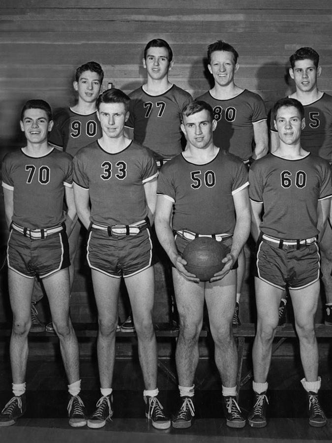 High School Basketball Team 1947 Black White Youth T-Shirt by Mark Goebel -  Fine Art America