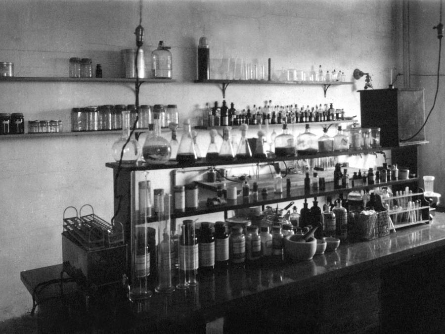 Hospital Laboratory 1923 Black White 1920s Photograph by Mark Goebel ...