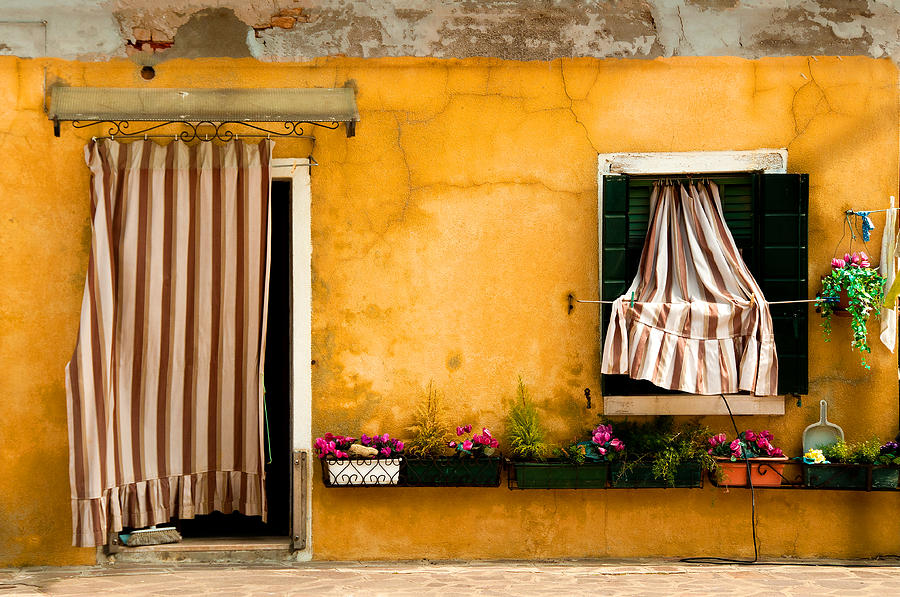  House With Drapes Burano Venice Italy Photograph by Xavier Cardell