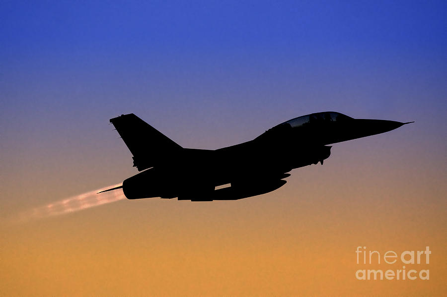  IAF F-16B Fighter jet at sunset Photograph by Nir Ben-Yosef