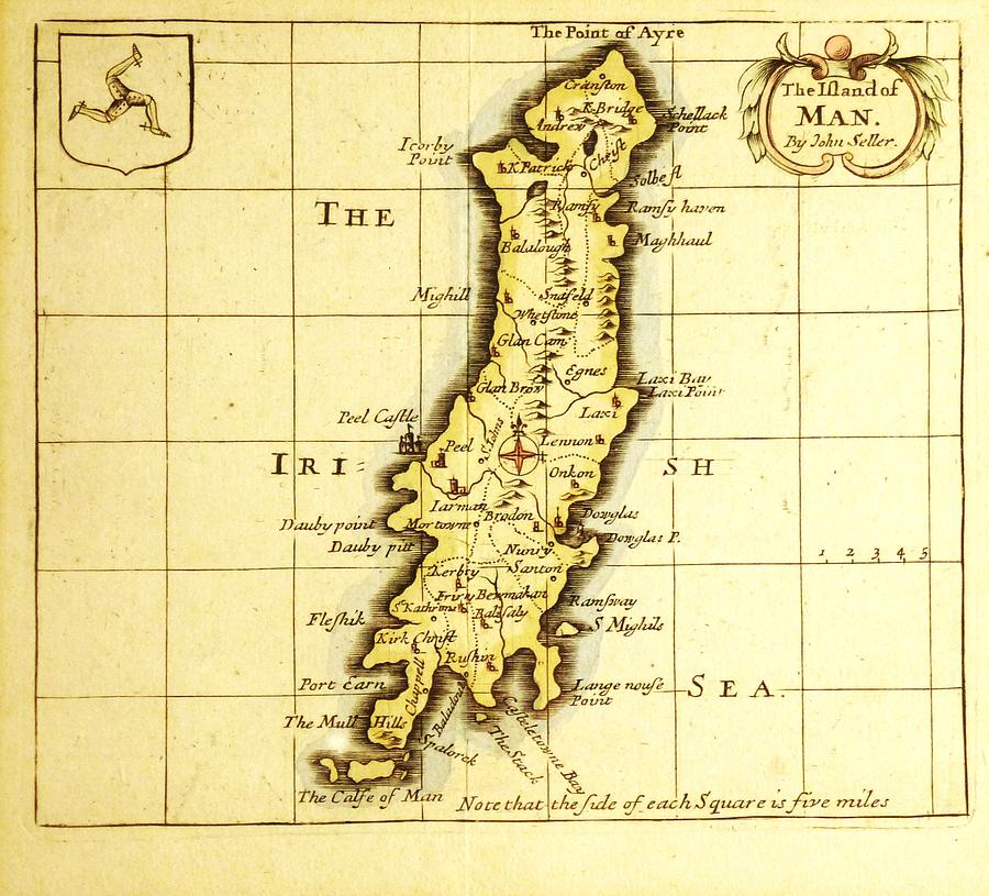  Isle of Man map 1695 Photograph by Nigel Radcliffe