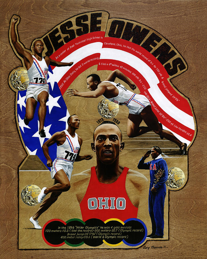 Jesse Owens Painting By Gary Thomas Pixels