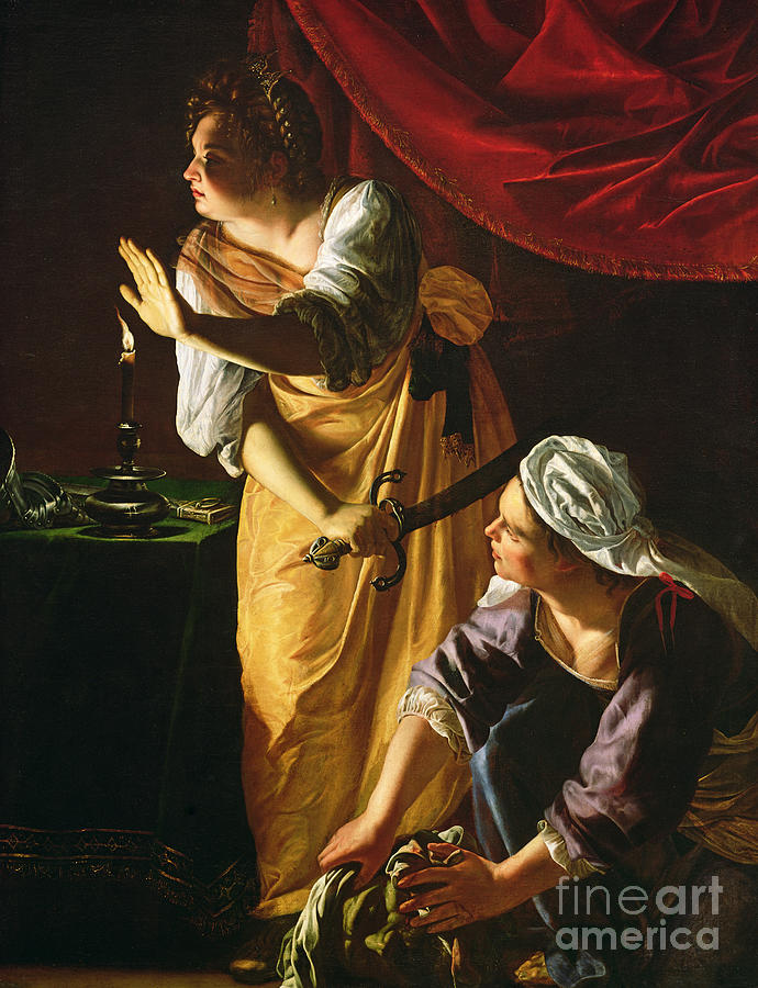 Judith Painting -  Judith and Maidservant with the Head of Holofernes by Artemisia Gentileschi