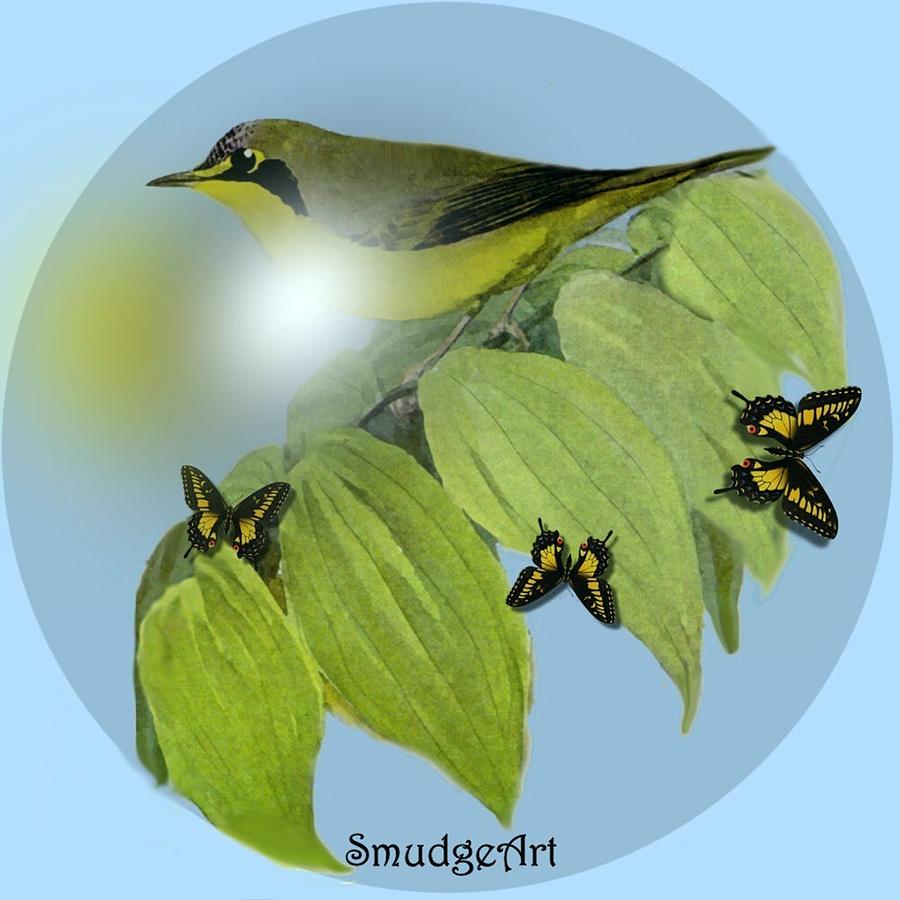 Unique Digital Art -  Kentucky Warbler by Madeline  Allen - SmudgeArt
