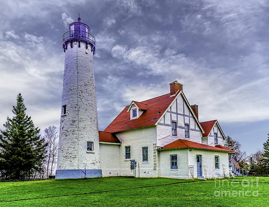  Lighthouse at Point Iroquois Photograph by Nick Zelinsky Jr