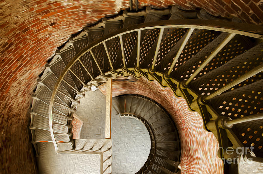  Lighthouse Stairs Cape Blanco Oregon 1 Photograph by Vivian Christopher