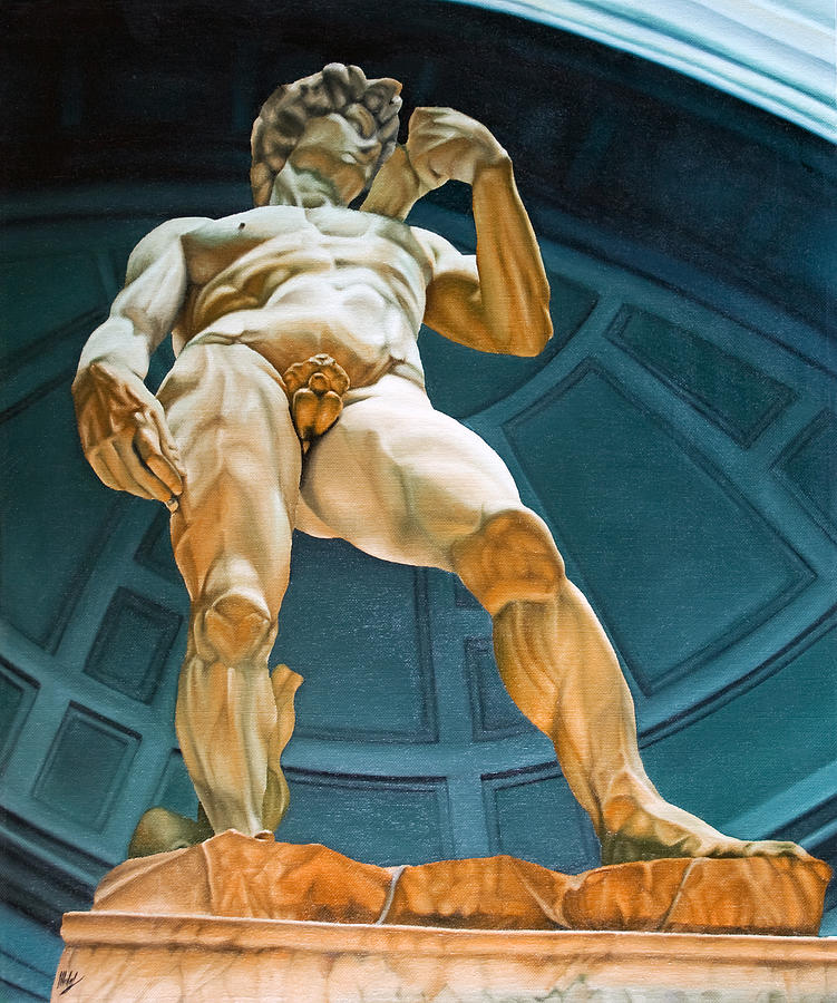   Looking up at David Painting by Michelangelo Rossi