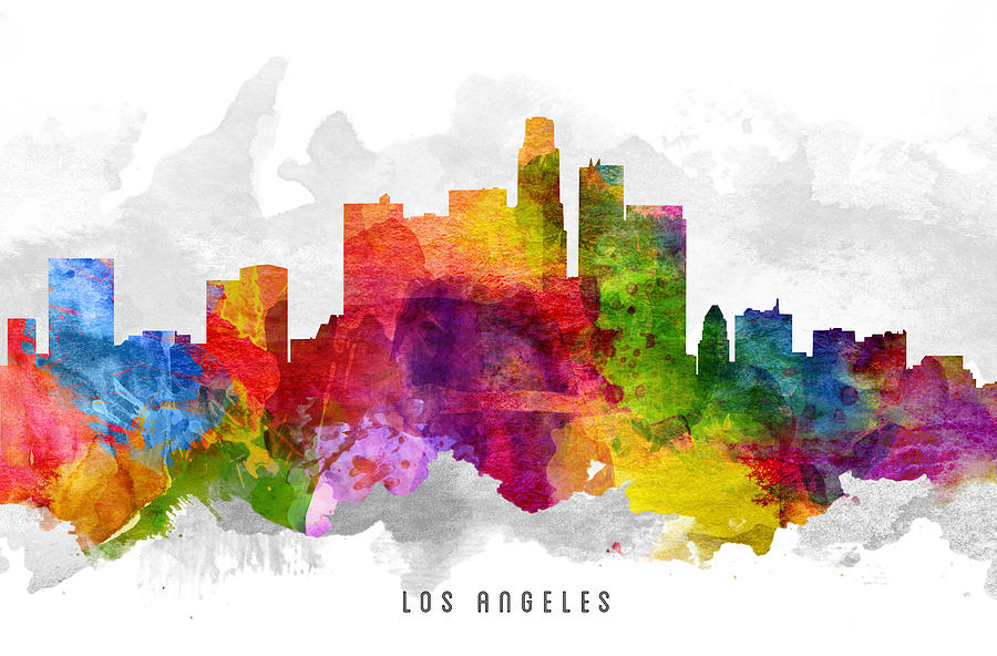Los Angeles Painting -  Los Angeles California Cityscape 13 by Aged Pixel