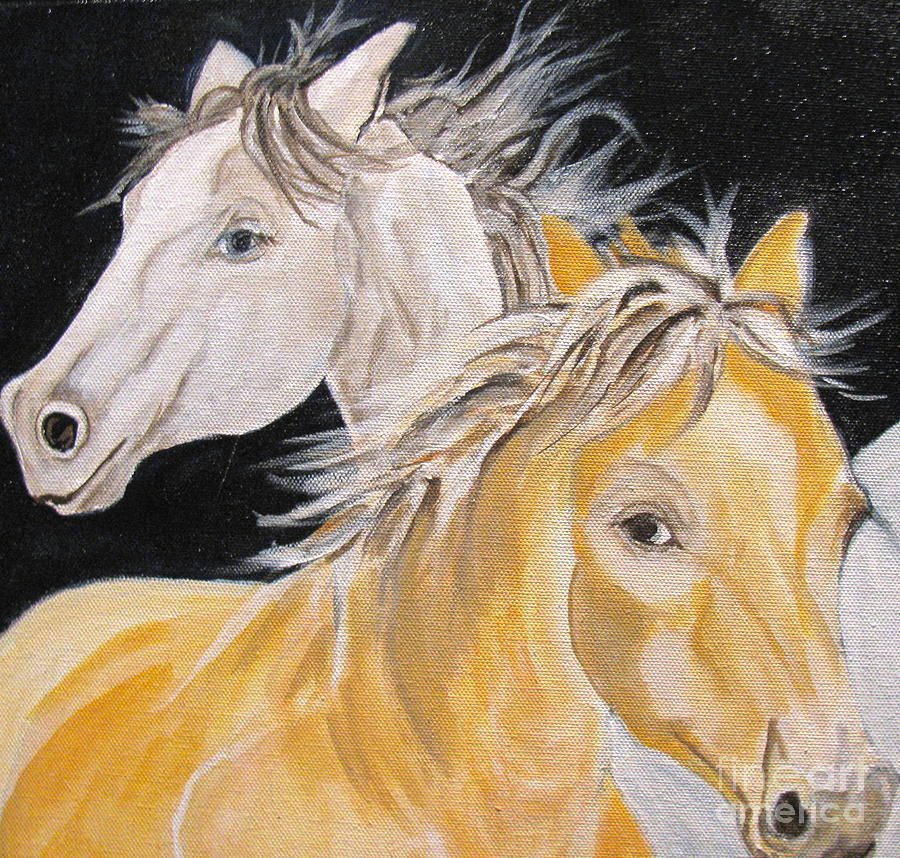 Horse Painting -  Love Story Part 2 by Donna Steward