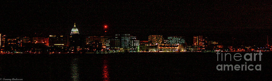  Madison WI Skyline at Night Photograph by Tommy Anderson