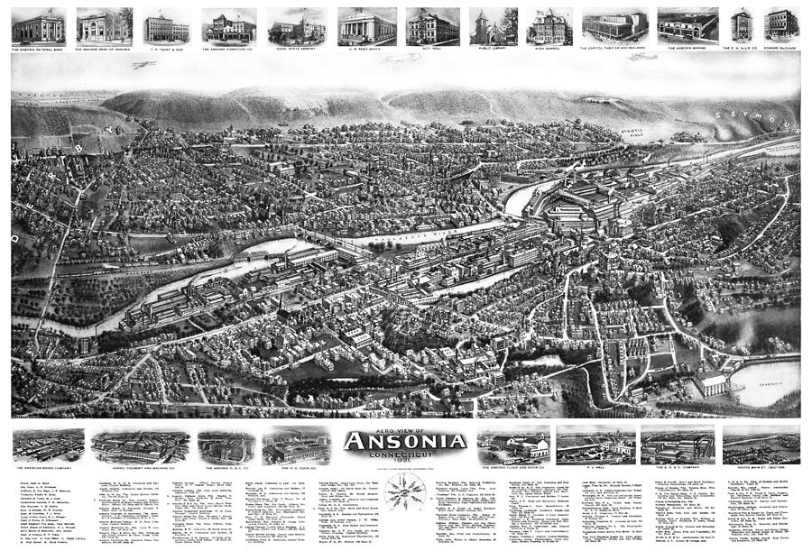 Map of Ansonia Connecticut 1921 Photograph by Phil Cardamone