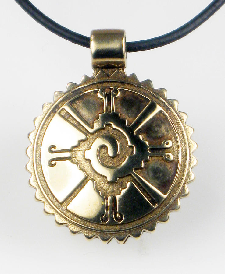 Mayan 18k Gold Pendant Hunab Ku