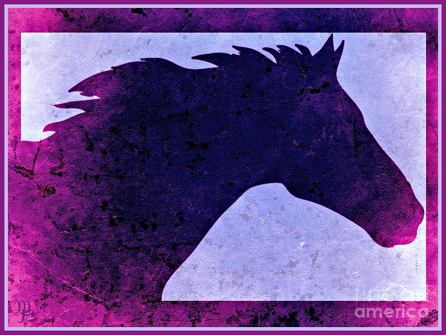 Horse Digital Art -  Mindys Purple Horse  by Mindy Bench