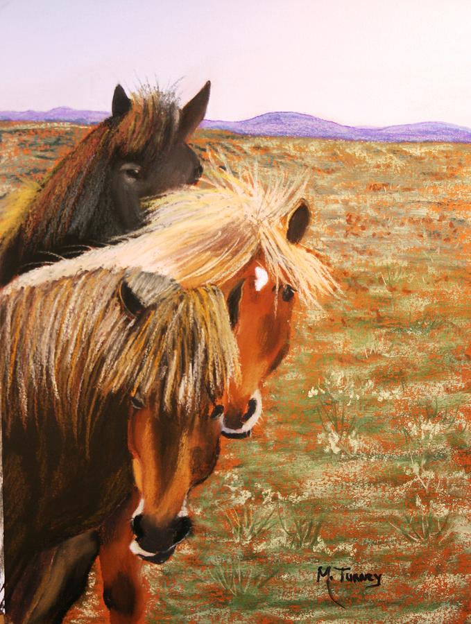  Mustangs Pastel by Michele Turney