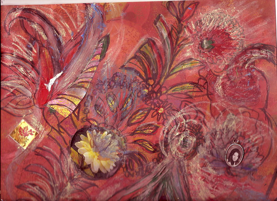 Flower Painting -  No Central Theme by Anne-Elizabeth Whiteway