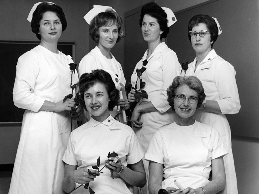 Nursing School Graduates October 1964 Black Photograph by Mark Goebel ...