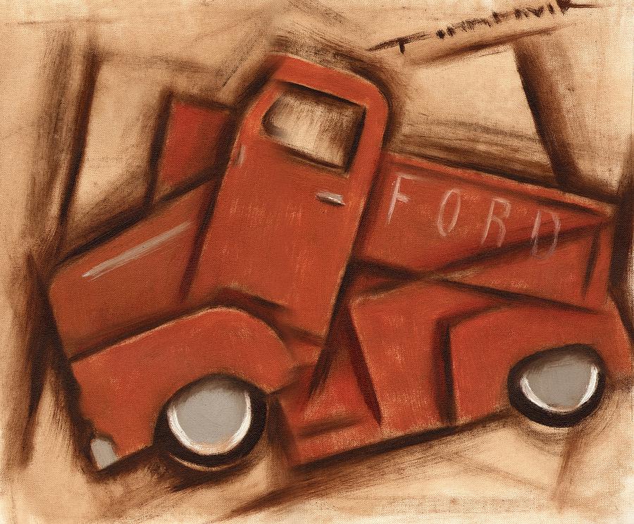  Old Cubism Truck Art Print Painting by Tommervik