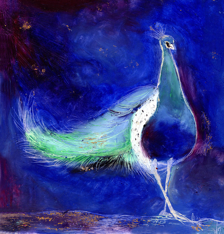  Peacock Blue Painting by Nancy Moniz
