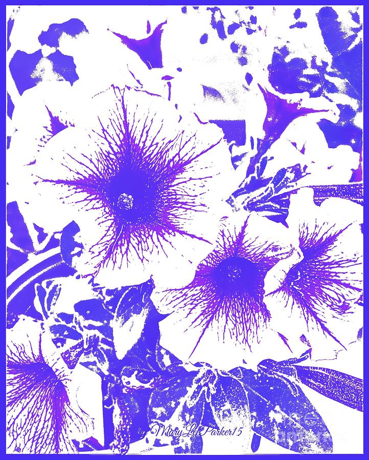  Petunias in Blue and White Photograph by MaryLee Parker