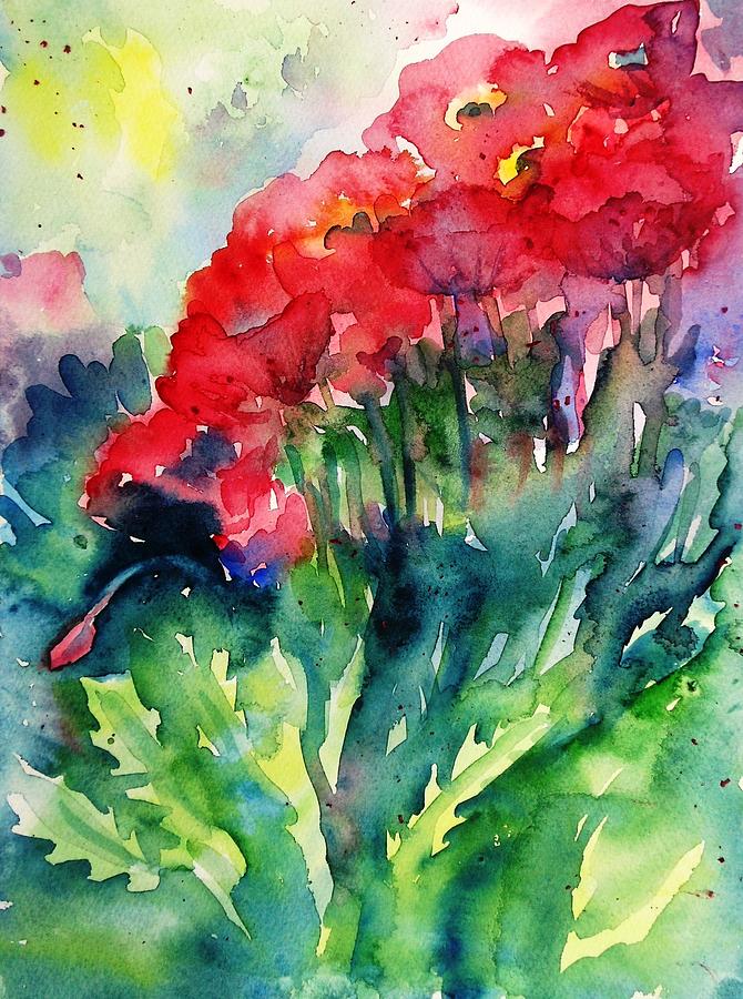 Dawn  Poppies  Painting by Trudi Doyle
