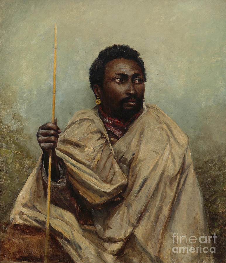  Portrait of a Maasai Warrior Painting by MotionAge Designs