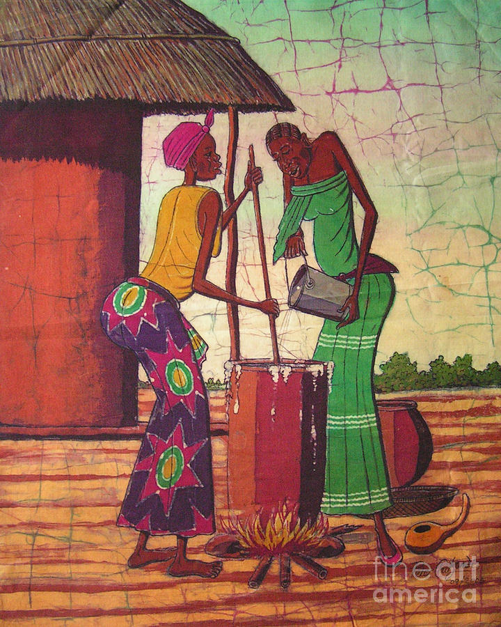 Preparing Nshima Painting by Peter Chikwondi | Fine Art America