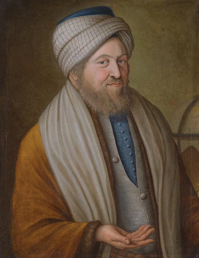  Rabbi Meir Crescas Wearing A Grey Jacket And A Turban, Painting by F W  Gute