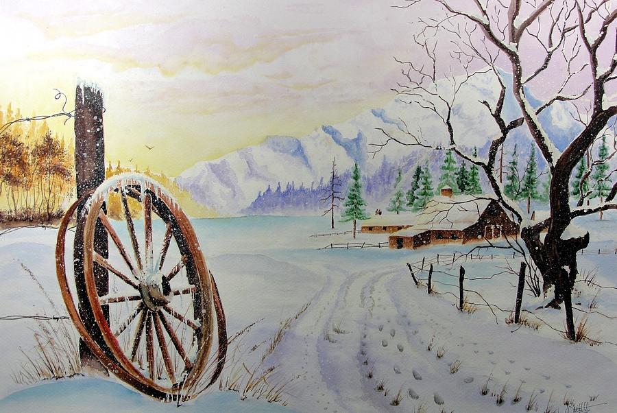 Winter Painting -  Ranch Christmas by Jimmy Smith