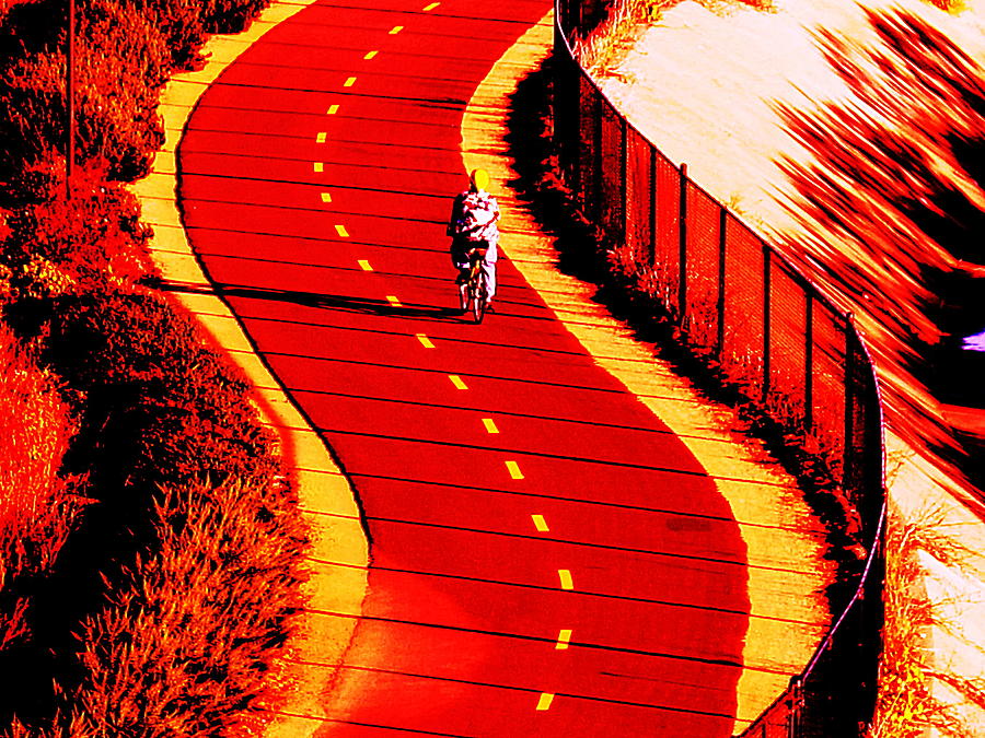  Red Bike Path  Photograph by John King I I I