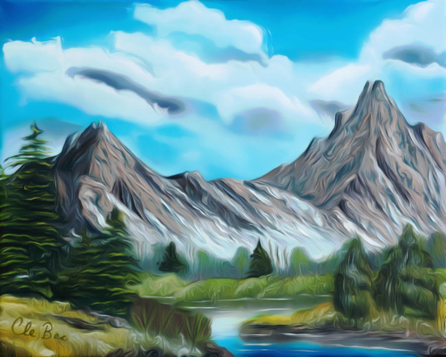  Rocky Mountain Tranquil Escape Dreamy Mirage Painting by Claude Beaulac