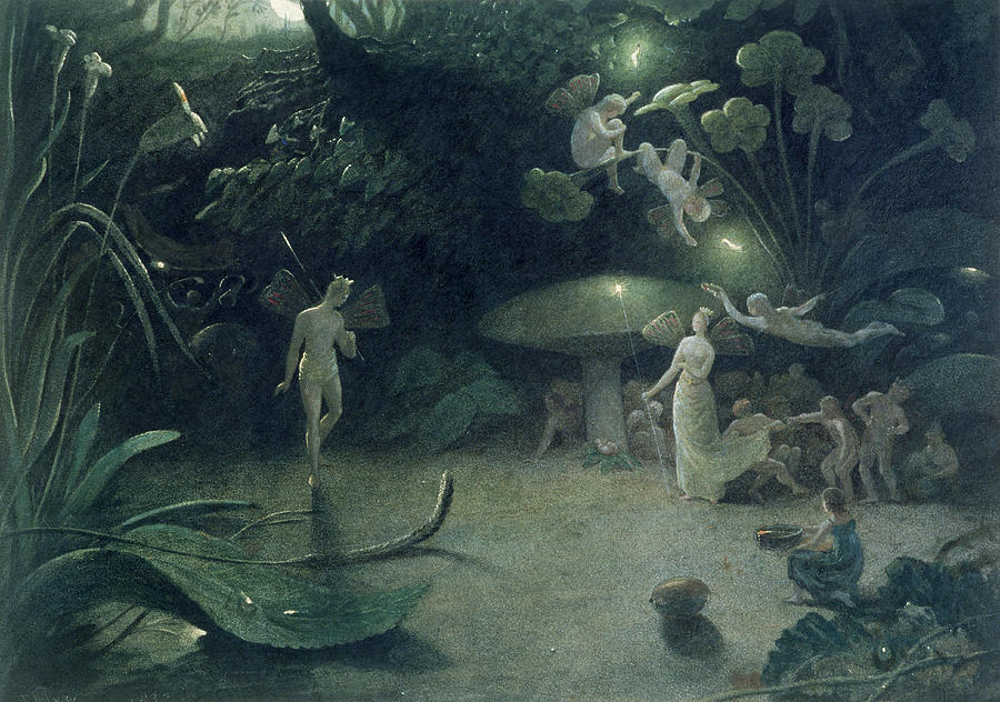 Francis Danby Painting -  Scene from A Midsummer Nights Dream by Francis Danby