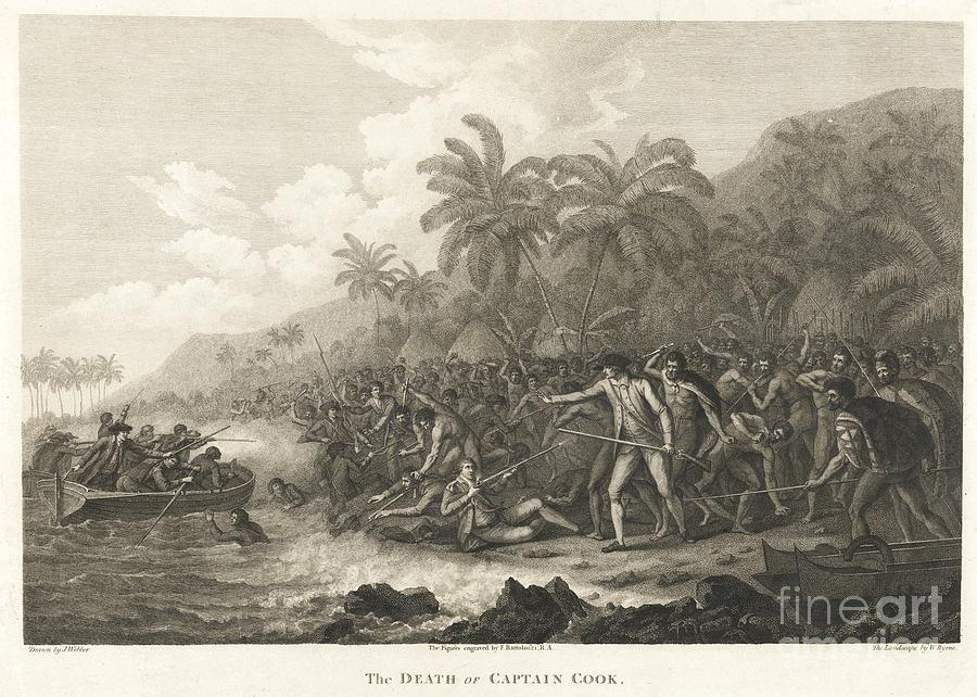 Captain James Cook Painting -  Set Of The Official Accounts Of His Three Pacific Voyages by Celestial Images