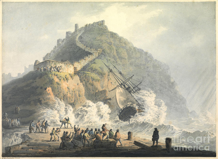  Shipwreck Below Scarborough Castle Painting by Celestial Images
