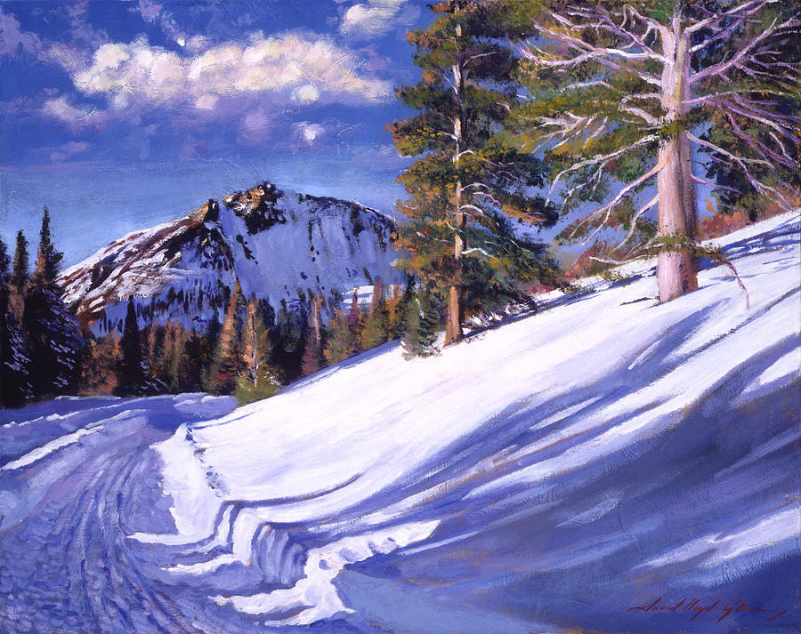 Winter Painting -  Snowy Mountain Road by David Lloyd Glover