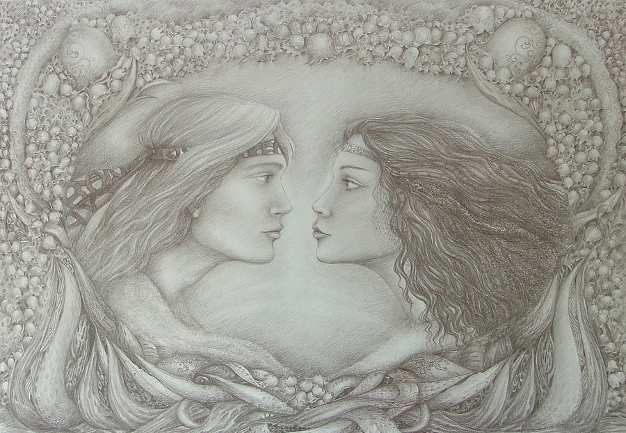  Spring Lovers With Snowdrops Drawing by Rita Fetisov