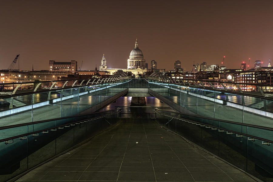  St Pauls Cathedral at night in London Photograph by Chris Smith