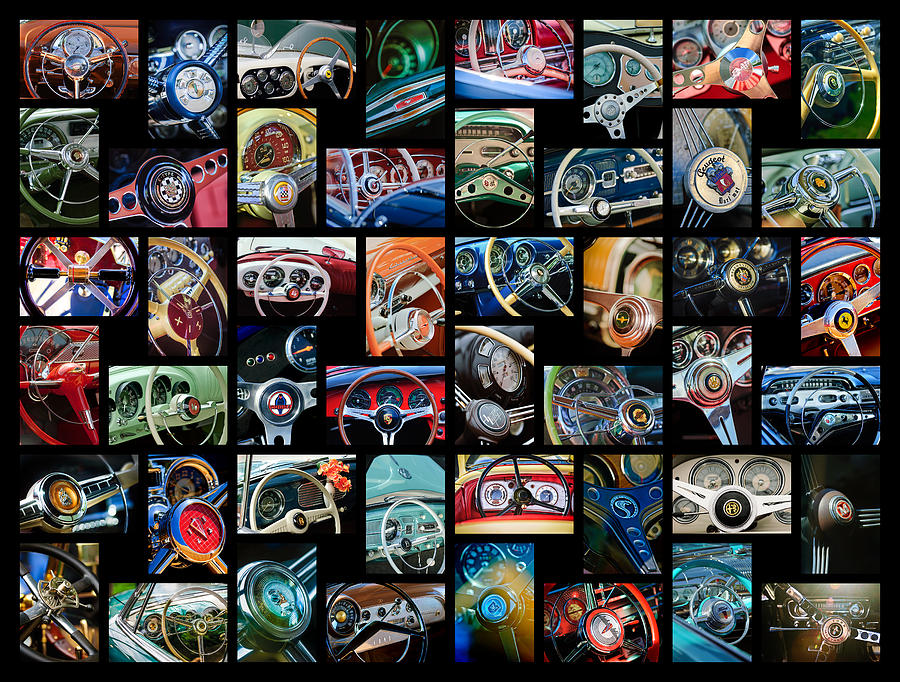 Car Photograph -  Steering Wheel Art  -01 by Jill Reger