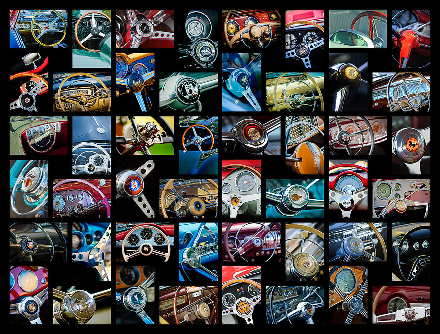 Car Photograph -  Steering Wheel Art -02 by Jill Reger