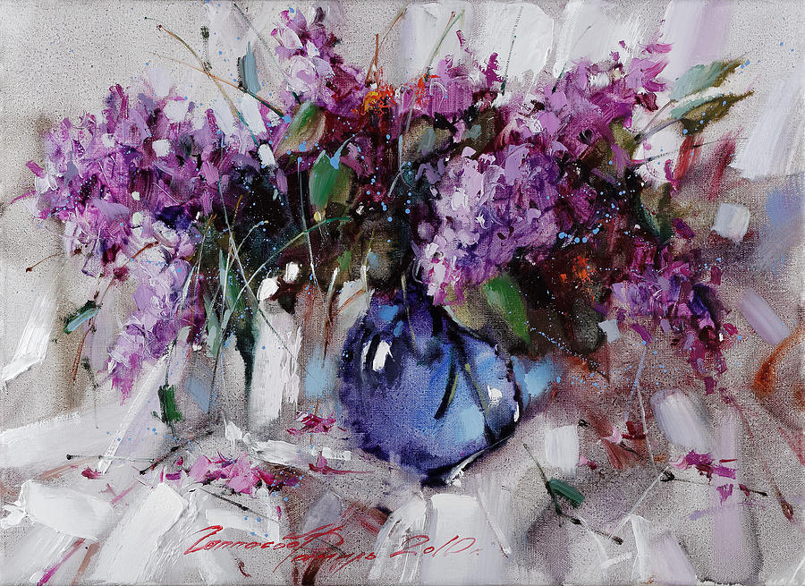 Still Life with Lilac and Peonies Painting