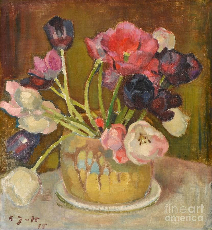  Still Life With Tulips Painting by Celestial Images