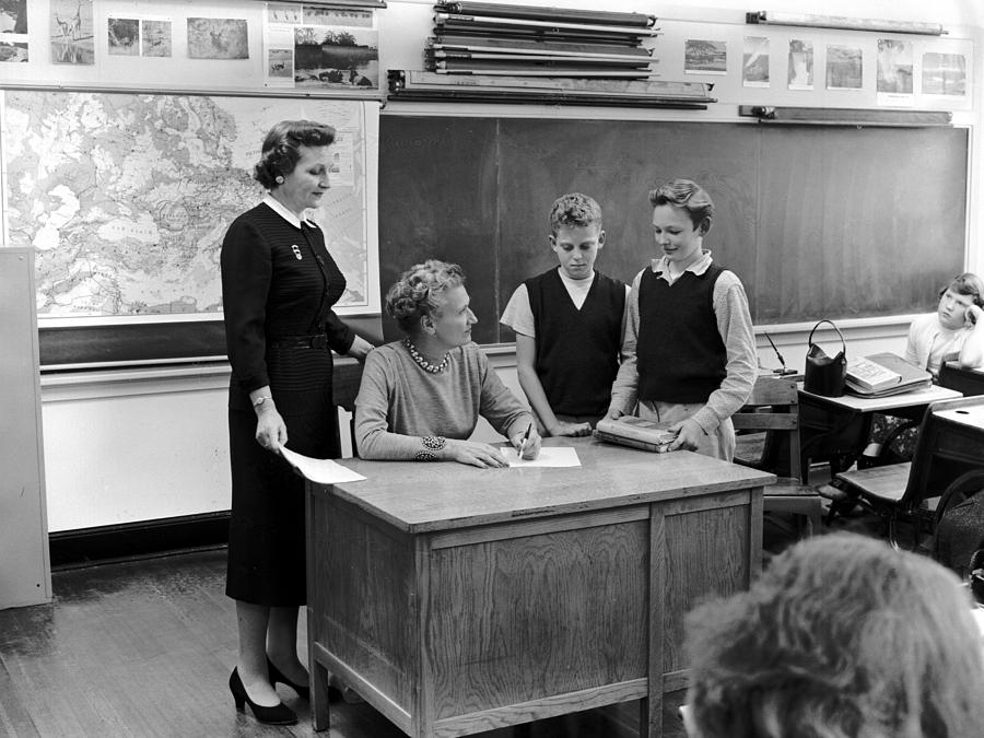 1950s teachers desk