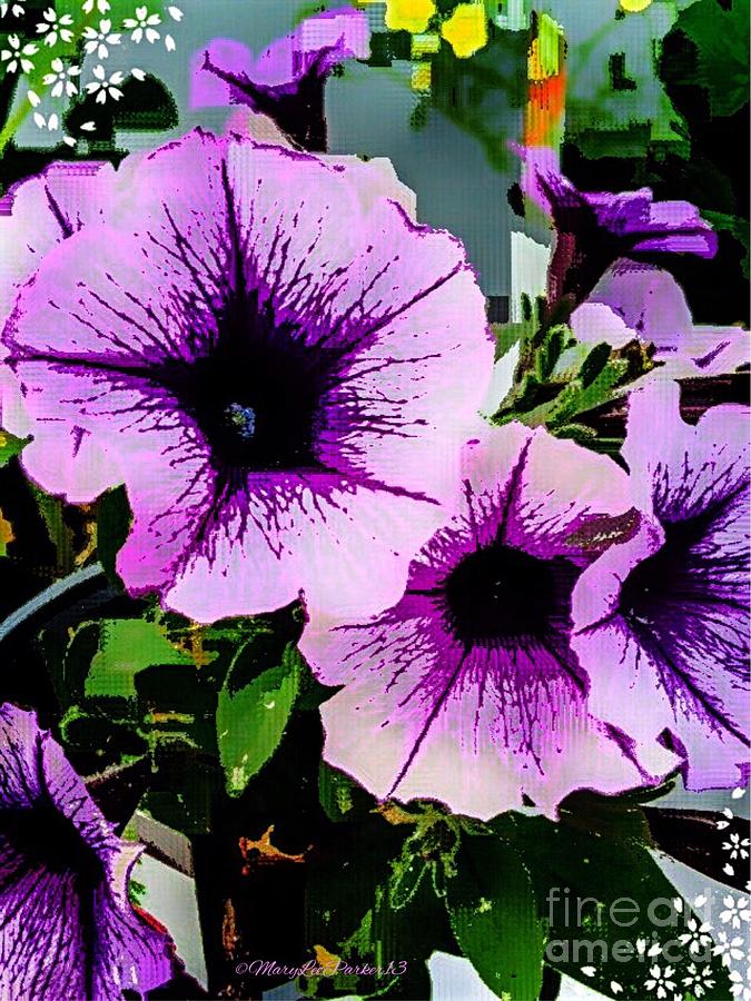  Summer   Petunias  Mixed Media by MaryLee Parker