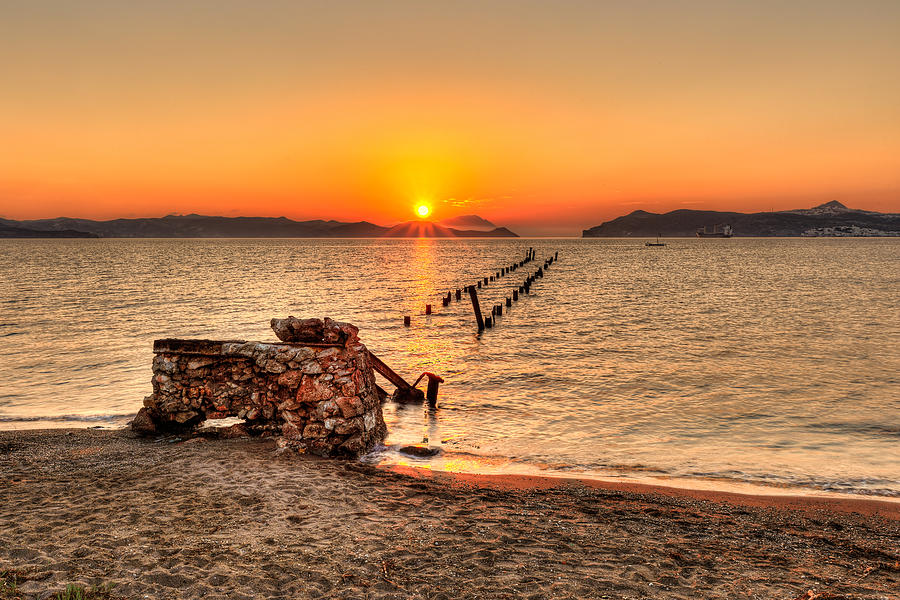  Sunset in Alikes of Milos - Greece Photograph by Constantinos Iliopoulos