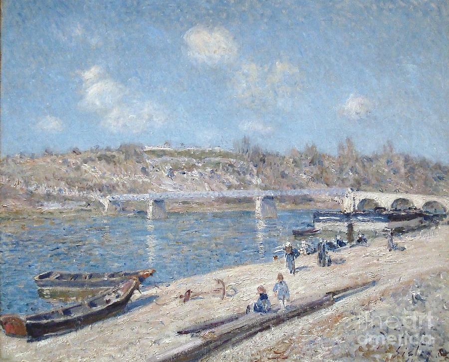 1884 Painting -  The Beach at Saint Mammes by MotionAge Designs