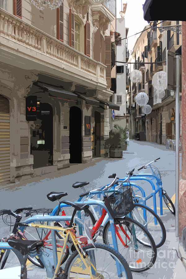  The bikes of Palma de Mallorca Digital Art by Roger Lighterness