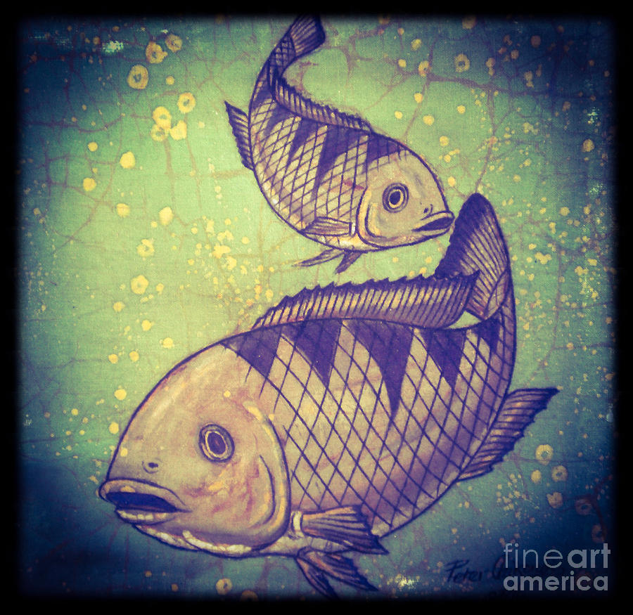 African Painting - The Cichlids Fish by Peter Chikwondi African Painting - The Cichlids Fish by Peter Chikwondi