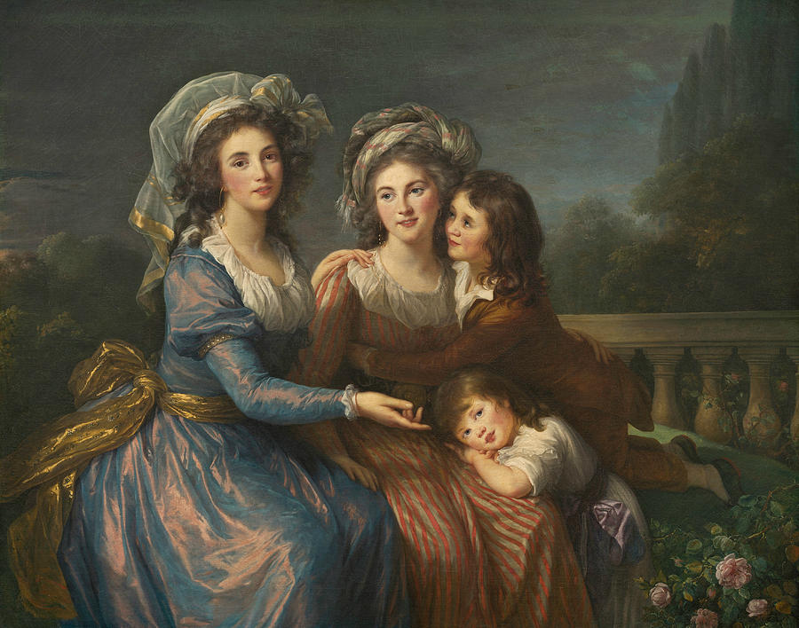  The Marquise de Pezay, and the Marquise de Rouge with Her Sons Painting by Louise Elisabeth Vigee Le Brun