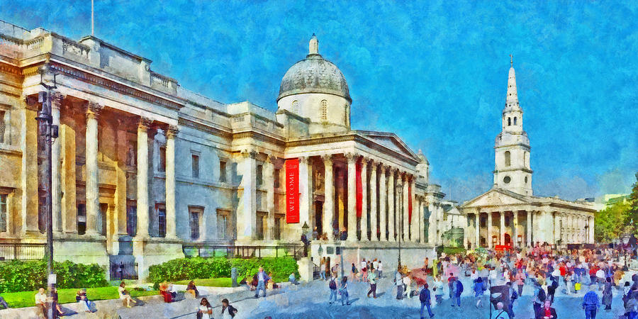  The National Gallery and St Martin in the Fields Church Digital Art by Digital Photographic Arts